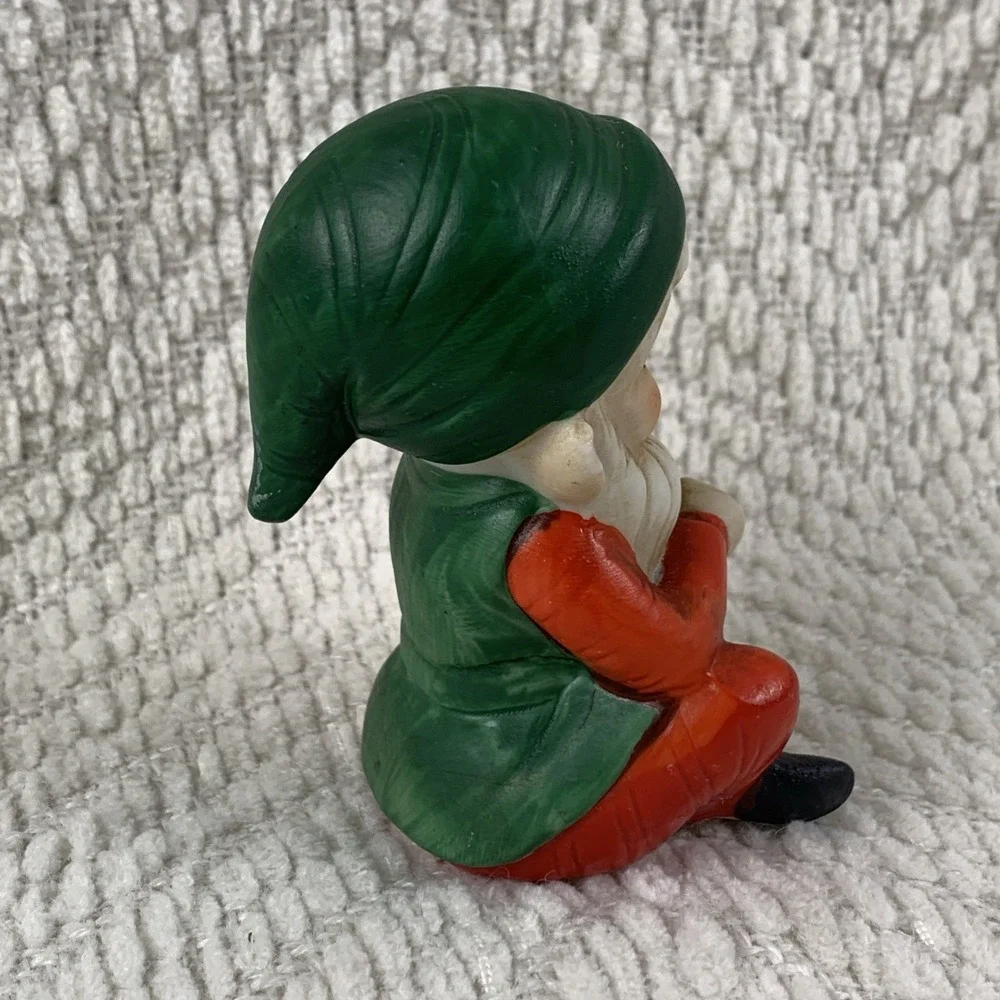 Homco Christmas Figurine 5205 Vintage AKA Murder Elf with Knife Killer Doll Girl
